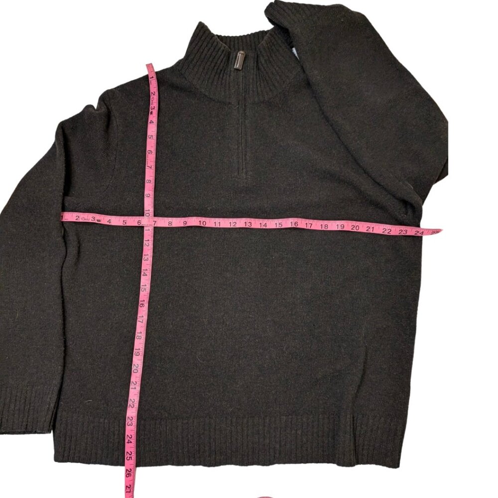 J.Crew Men's Large Brown Lambs Wool 1/4 Zip Pullover Sweater - Picture 8 of 8
